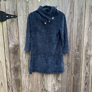 INDIGO SOUL Blue Cowl Neck Long Ribbed Sweater Women’s Small NWT NEW